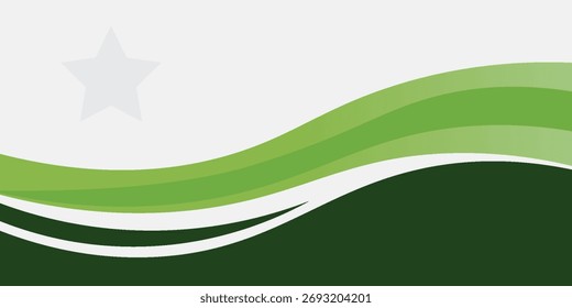 Fundo de banner verde abstrato. Modelo de plano de fundo de padrão de banner de design gráfico com formas de curva dinâmicas
