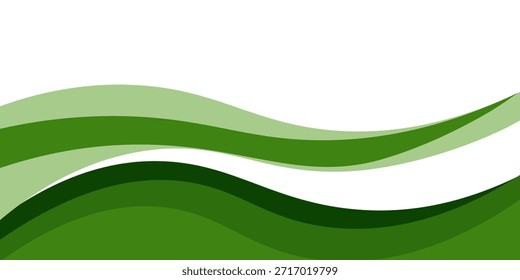 Abstract green banner background. Graphic design banner pattern background template with dynamic curve shapes


