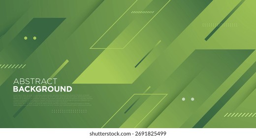 Fundo de banner verde abstrato. Conceito geométrico de padrão de seta de sobreposição simples. Vetor Eps10