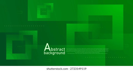 Fondo de Anuncio verde Abstractas. Diseño de concepto de elemento de patrón de color dinámico cuadrado de superposición simple. Estilo futurista. Vector Eps10