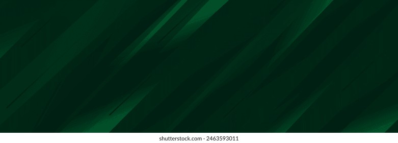 Abstract green banner design background with diagonal geometric overlay layers. 