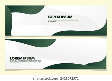 Abstract Green banner design. Fluid Vector shaped background. Modern Graphic Template Banner pattern for social media and web sites