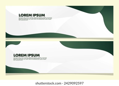 Abstract Green banner design. Fluid Vector shaped background. Modern Graphic Template Banner pattern for social media and web sites