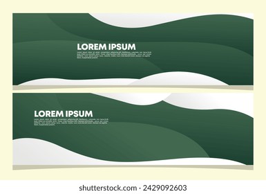 Abstract Green banner design. Fluid Vector shaped background. Modern Graphic Template Banner pattern for social media and web sites
