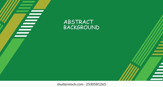 Abstract green banner vector design, dynamic sporty horizontal background template for media promotion or web banner.
