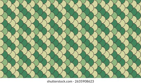 Padrão de escamas abstrato verde e bege.  Perfeito para fundos, têxteis ou desenhos de sites.  Evoca a natureza, a serenidade e a elegância sutil.