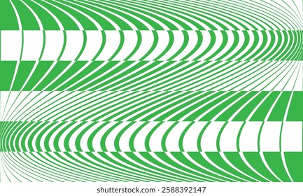 abstract green big to small wave line pattern art suitable for background.