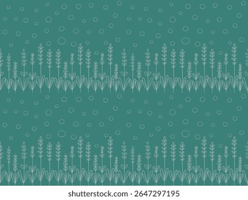 Ilustração de fundo de código binário verde abstrato, fundo sem emenda de linhas florais, padrão de tecido, padrão de fundo