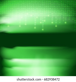 Abstract green binary code background. Matrix style. EPS10 vector.