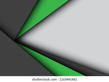 Abstract green black arrow overlap on gray blank space design modern futuristic background vector illustration.