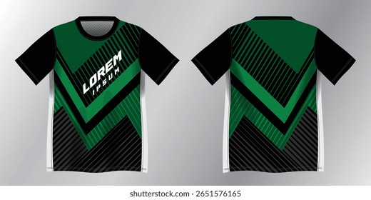 abstract green and black background pattern for sport jersey design mockup