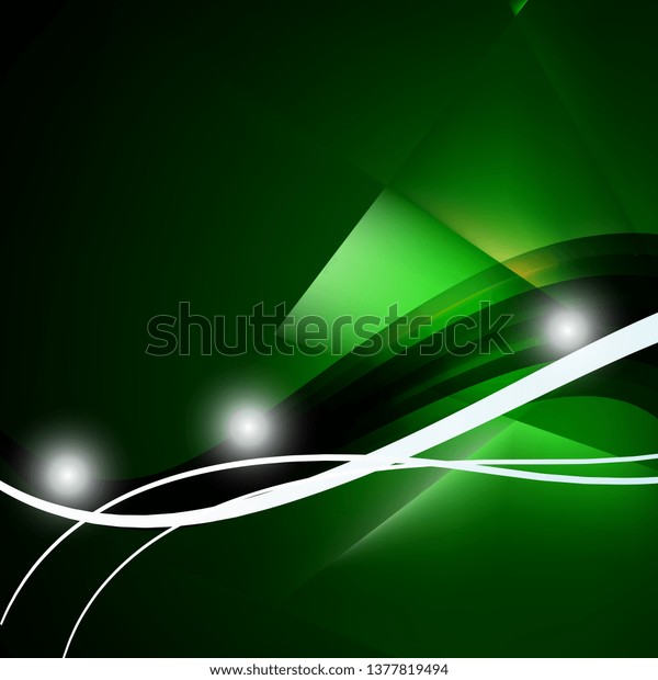 Abstract Green Black Background Vector Illustration Stock Vector