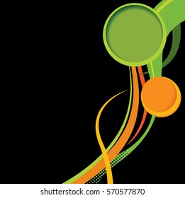Abstract green and black background with wave - brochure design or flyer