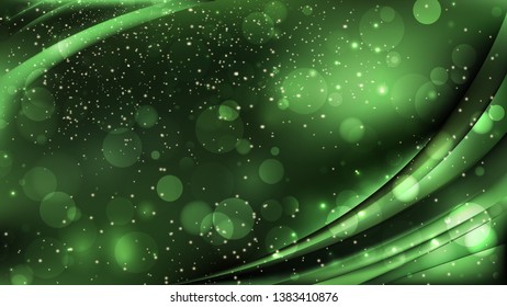 Abstract Green and Black Blurry Lights Background Design