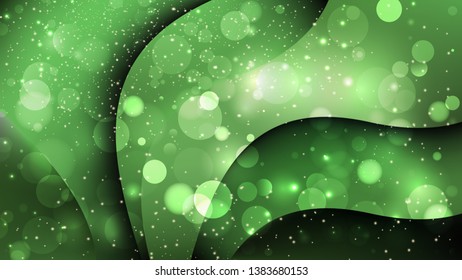 Abstract Green and Black Blurry Lights Background