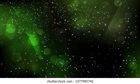 Abstract Green and Black Bokeh Background