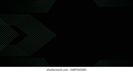 Abstract Green and Black Chevron Lines Background, Vector Illustration.