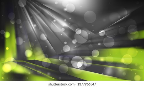 Abstract Green and Black Defocused Lights Background