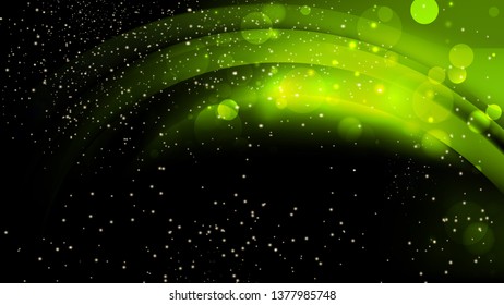 Abstract Green and Black Defocused Lights Background Image