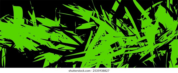 Abstract green and black geometric pattern.