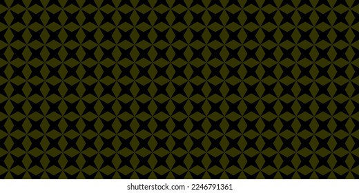 Abstract Green Black geometric seamless pattern. Repeating background Geometric motif Fabric design Textile swatch Dress man shirt fashion garment wrap squares allover print. Basic pattern Olive Green Stock Vector