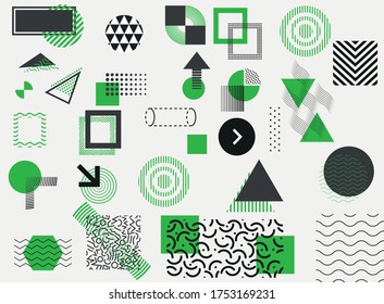 Abstrakte, geometrische Form der grünen und schwarzen Elemente der modernen Elemente bedecken Design. Verwenden Sie für Poster, Grafiken, Vorlagendesign, Werbung, Druck. Illustrationsvektor eps10