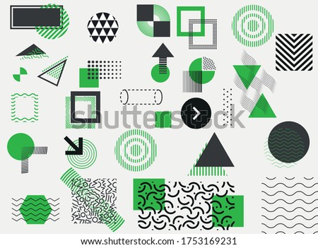 Abstract green and black geometric shape of modern elements cover design. Use for poster, artwork, template design, ad, print. illustration vector eps10