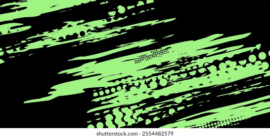Abstract green and black graphic design.