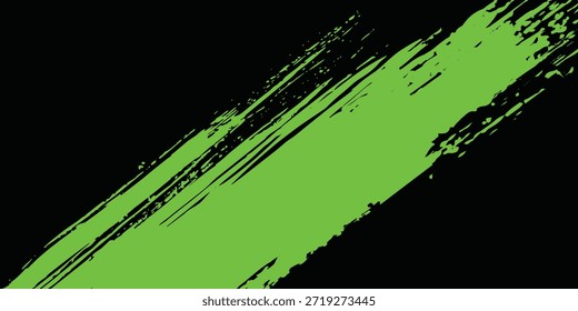 Abstractas fondo de Vector grunge verde y negro. Diseño dinámico con líneas diagonales angustiadas, puntos semitonos y texturas salpicadas, art.modern