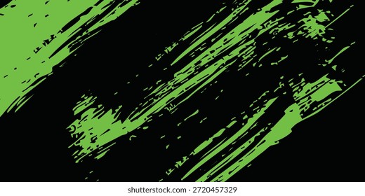 Abstractas fondo de Vector grunge verde y negro. Diseño dinámico con líneas diagonales angustiadas, puntos semitonos y texturas salpicadas. Vector eps10