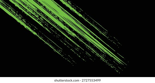 Abstractas fondo de Vector grunge verde y negro. Diseño dinámico con líneas diagonales angustiadas, puntos semitonos y texturas salpicadas, creando un efecto moderno enérgico y vanguardista. Vector