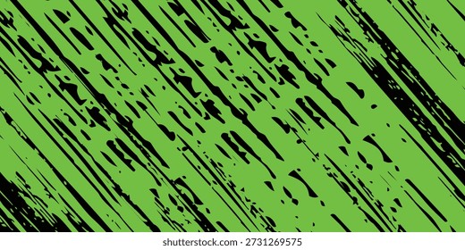 Abstract green and black grunge vector background. Dynamic design with distressed diagonal lines, halftone dots, and splatter textures, creating an energetic and edgy modern effect.Art