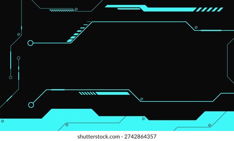 Abstract green and black hi tech horizontal and sci-fi background with cyberpunk style design
