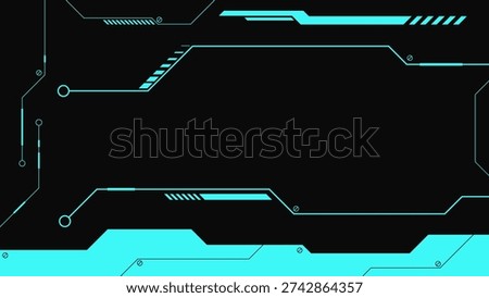 Abstract green and black hi tech horizontal and sci-fi background with cyberpunk style design