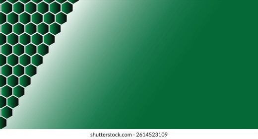 Abstract Green Black horizontal with hexagonal carbon fiber grid. honeycomb texture for banner and cover.
