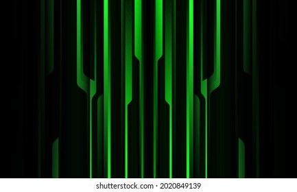 Abstract green black metallic shadow black line cyber geometric pattern with blank space design modern futuristic technology background vector illustration.