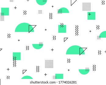 Abstract green black pattern of geometric shapes. vector seamless pattern backgroud 