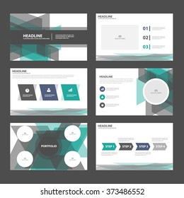 Abstract Green black presentation templates Infographic elements flat design set for brochure flyer leaflet marketing advertising