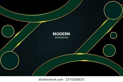 Abstract green and black tone background vector illustration.