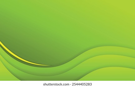Abstract green and black wave wide background banner