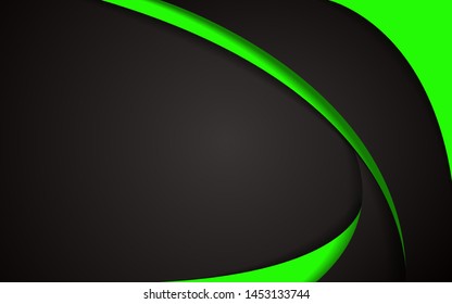 Abstract green and black waves texture background. Contrast color vector design for use corporate, business, element cover, banner, flyer, brochure, advertising. Layer on space