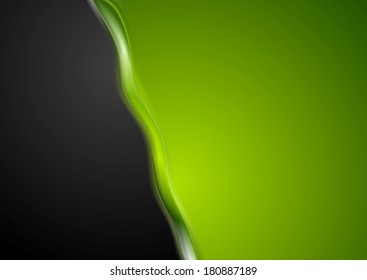 Abstract green and black wavy background