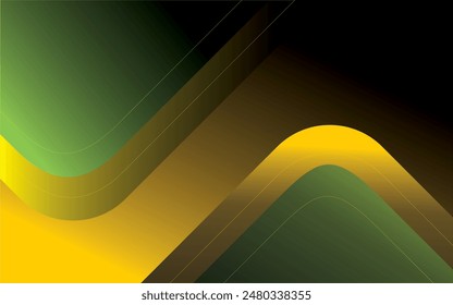 Abstract green black and yellow color combination geometric background. Dynamic shape composition. Cool background design for posters. Vector illustration