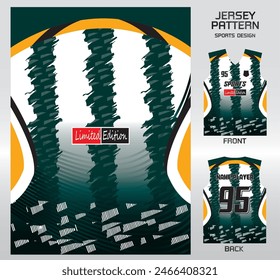 abstract Green black yellow pattern design, illustration, textile background for sports t-shirt, football jersey shirt mockup for football club. consistent front view