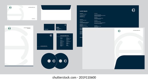 Abstract Green Blending Circles Modern Corporate Business Identity Stationary