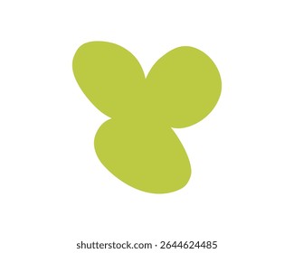 Abstract Green Blob Shape Isolated Design