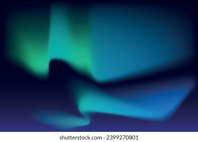 Abstract green and blue background. Aurora Borealis sky