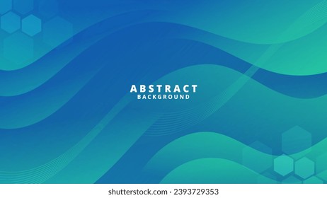 Abstract Green blue Background with Wavy Shapes. flowing and curvy shapes. This asset is suitable for website backgrounds, flyers, posters, and digital art projects.