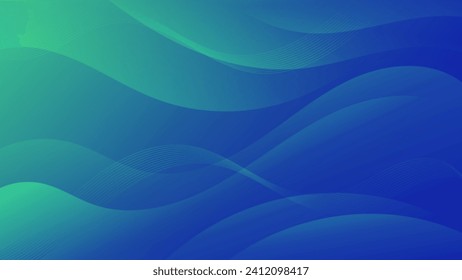 Abstract Green Blue Background with Wavy Shapes. flowing and curvy shapes. This asset is suitable for website backgrounds, flyers, posters, and digital art projects.