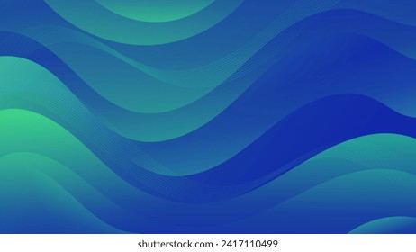 Abstract green and blue Background with Wavy Shapes. flowing and curvy shapes. This asset is suitable for website backgrounds, flyers, posters, and digital art projects.